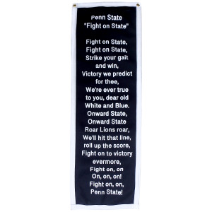 felt banner with Penn State Fight Song